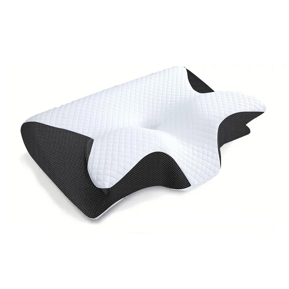 1Pc Memory Foam Cervical Pillow – 2-in-1 Ergonomic Neck Support