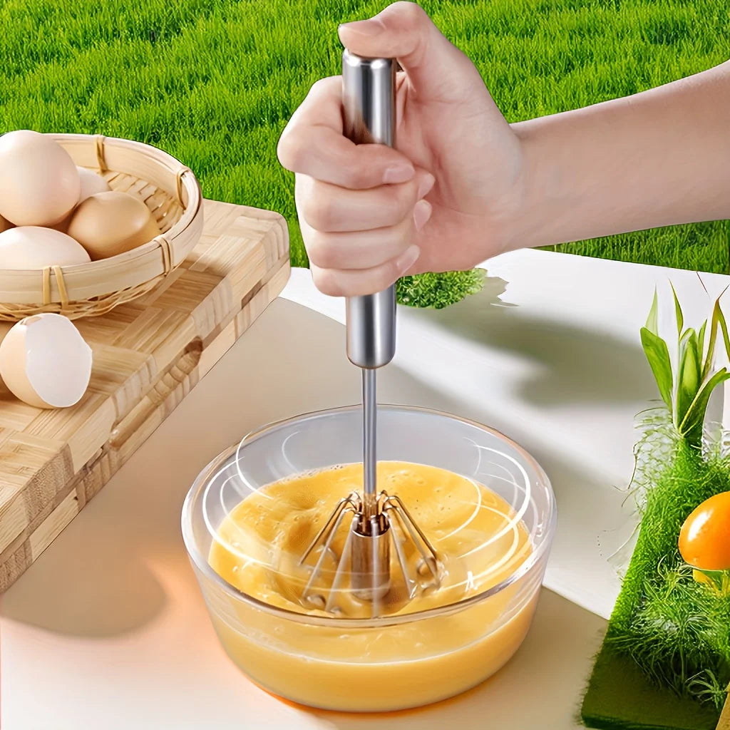 Semi-Automatic Egg Beater – Stainless Steel Mixer for Kitchen
