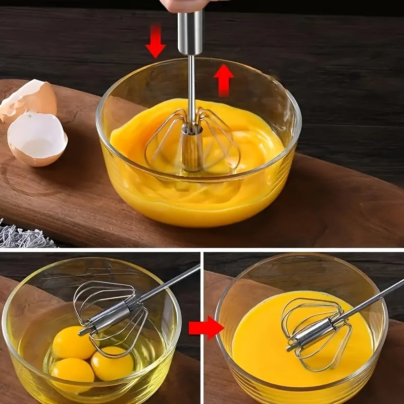 Semi-Automatic Egg Beater – Stainless Steel Mixer for Kitchen