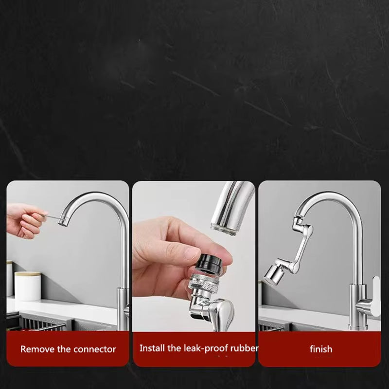 Universal 1080° Rotation Faucet Sprayer – Heavy Metal Bubbler for Sink