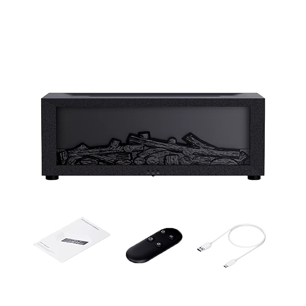 Air Humidifier & Aroma Diffuser – Flame LED Light with Remote Control