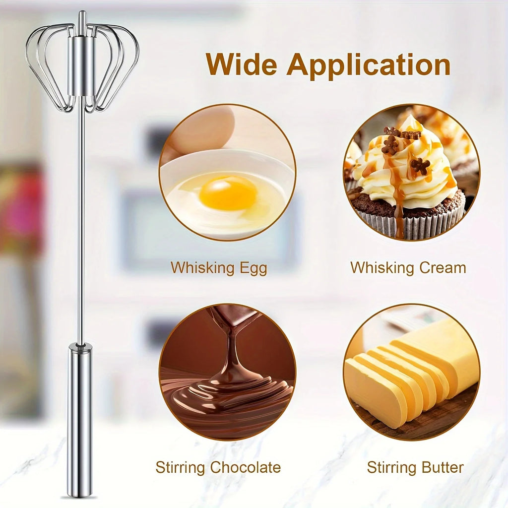 Semi-Automatic Egg Beater – Stainless Steel Mixer for Kitchen