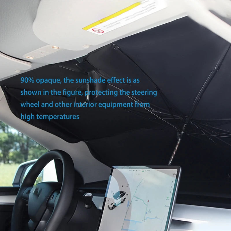 Car Sunshade – Retractable Sunscreen & Heat Insulation Parasol