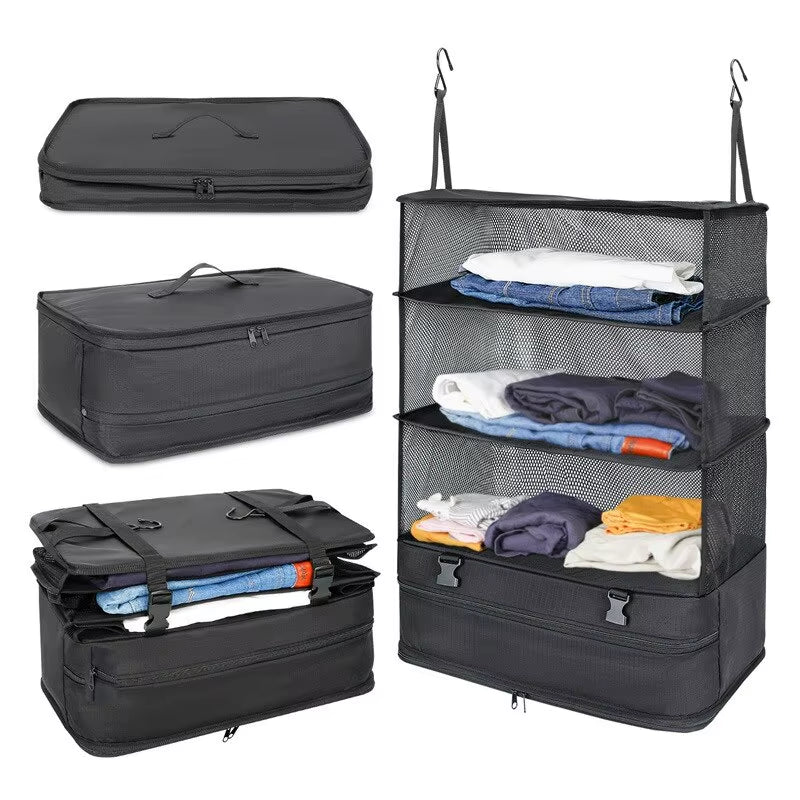 1 Set Travel Organizer – Hanging Packing Cubes & Shelves