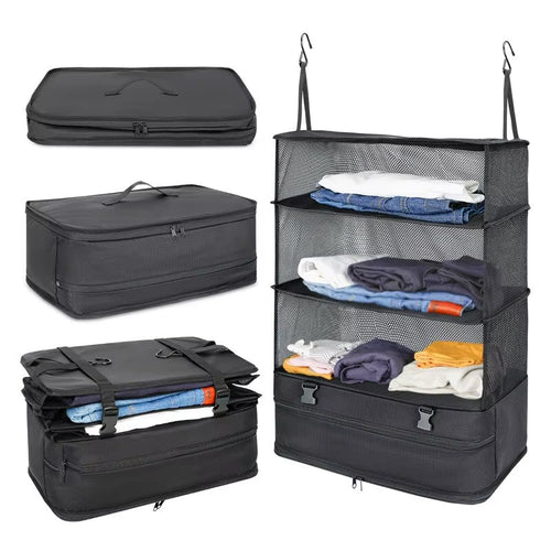 1 Set Travel Organizer – Hanging Packing Cubes & Shelves