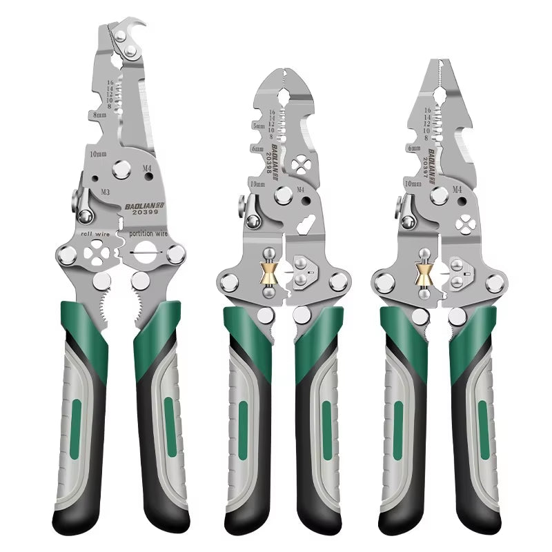 Multi-Function Foldable Wire Cutting & Pressing Pliers