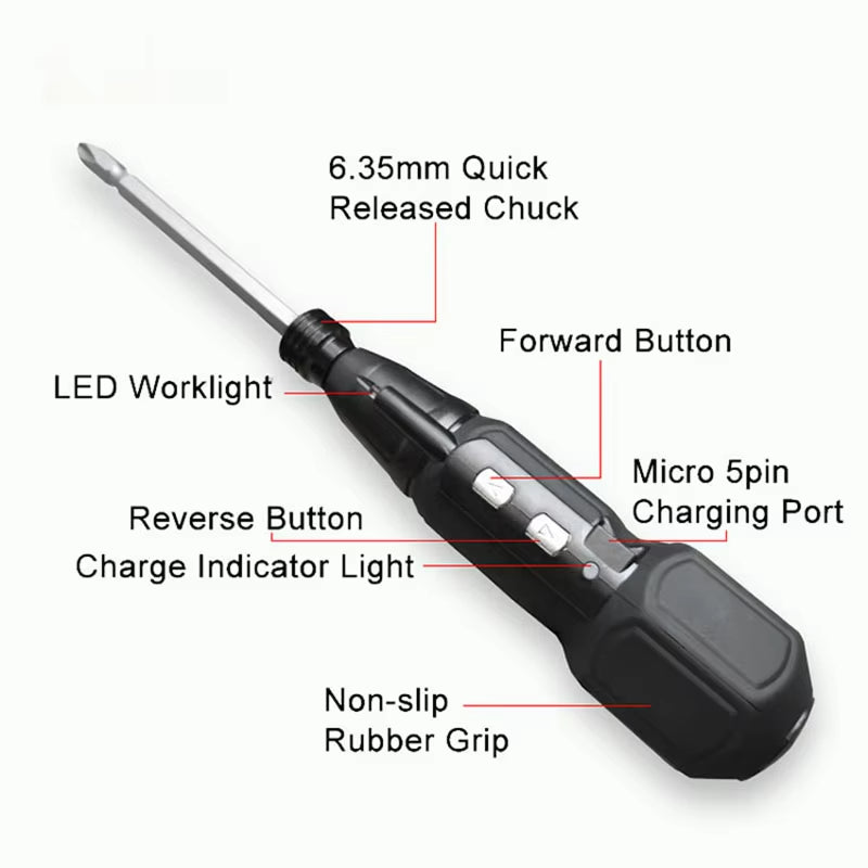 Maizhe Rechargeable Electric & Manual Duo Screwdriver – 3.6V Cordless