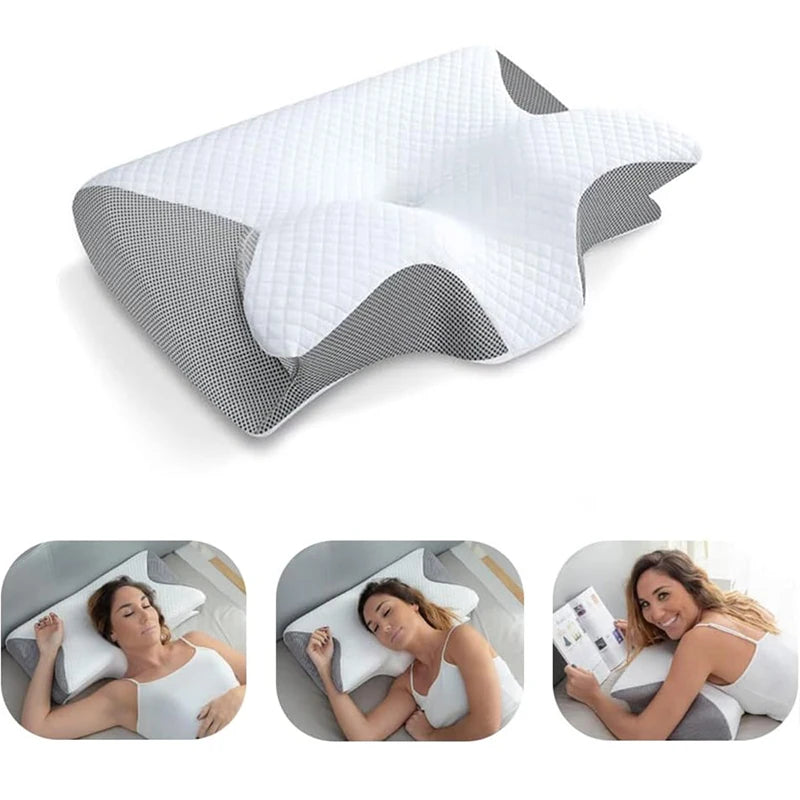1Pc Memory Foam Cervical Pillow – 2-in-1 Ergonomic Neck Support