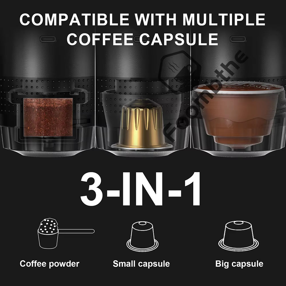 Wireless Portable Espresso Machine – 3-in-1 Coffee Maker for Car & Home